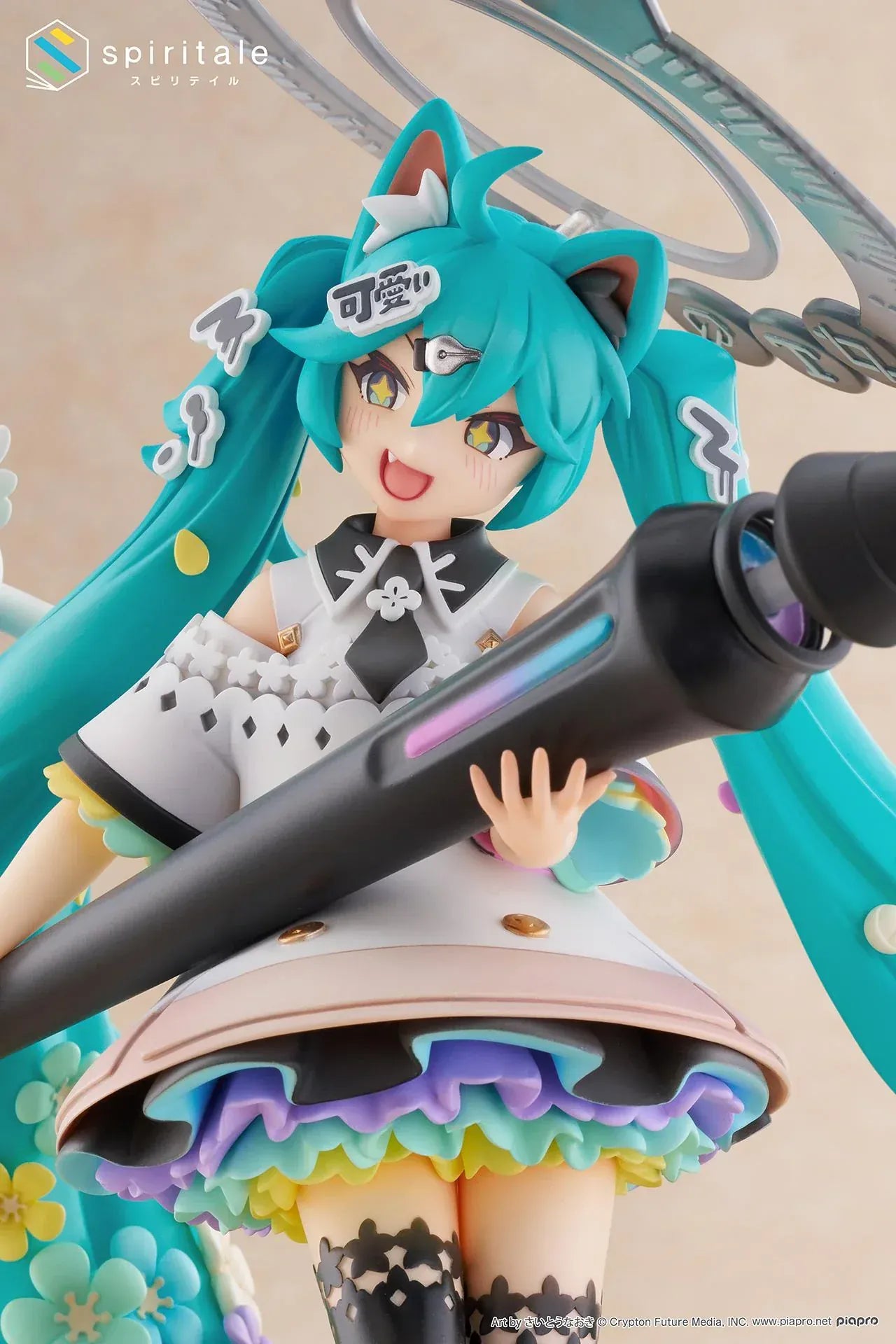 Hatsune Miku x Naoki Saito My Figure Making The Painter Ver 1/7 scale figure holding large paintbrush with floral base