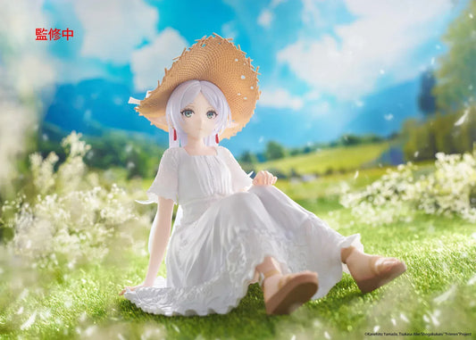 Frieren Beyond Journey’s End Desktop Cute Frieren Summer Dress figure seated in white dress with straw hat