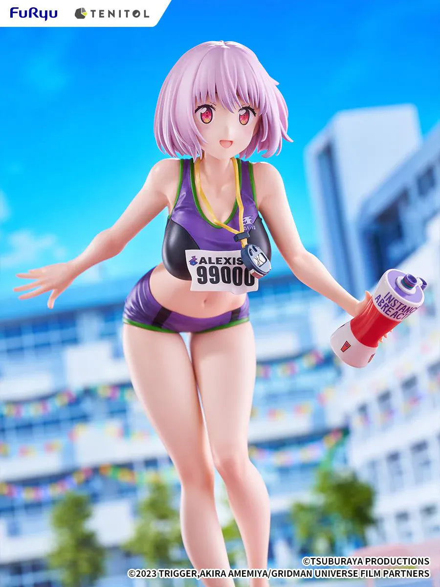 Gridman Universe Tenitol Tall Akane Shinjo Sportswear Ver. Figure in purple athletic outfit holding a water bottle