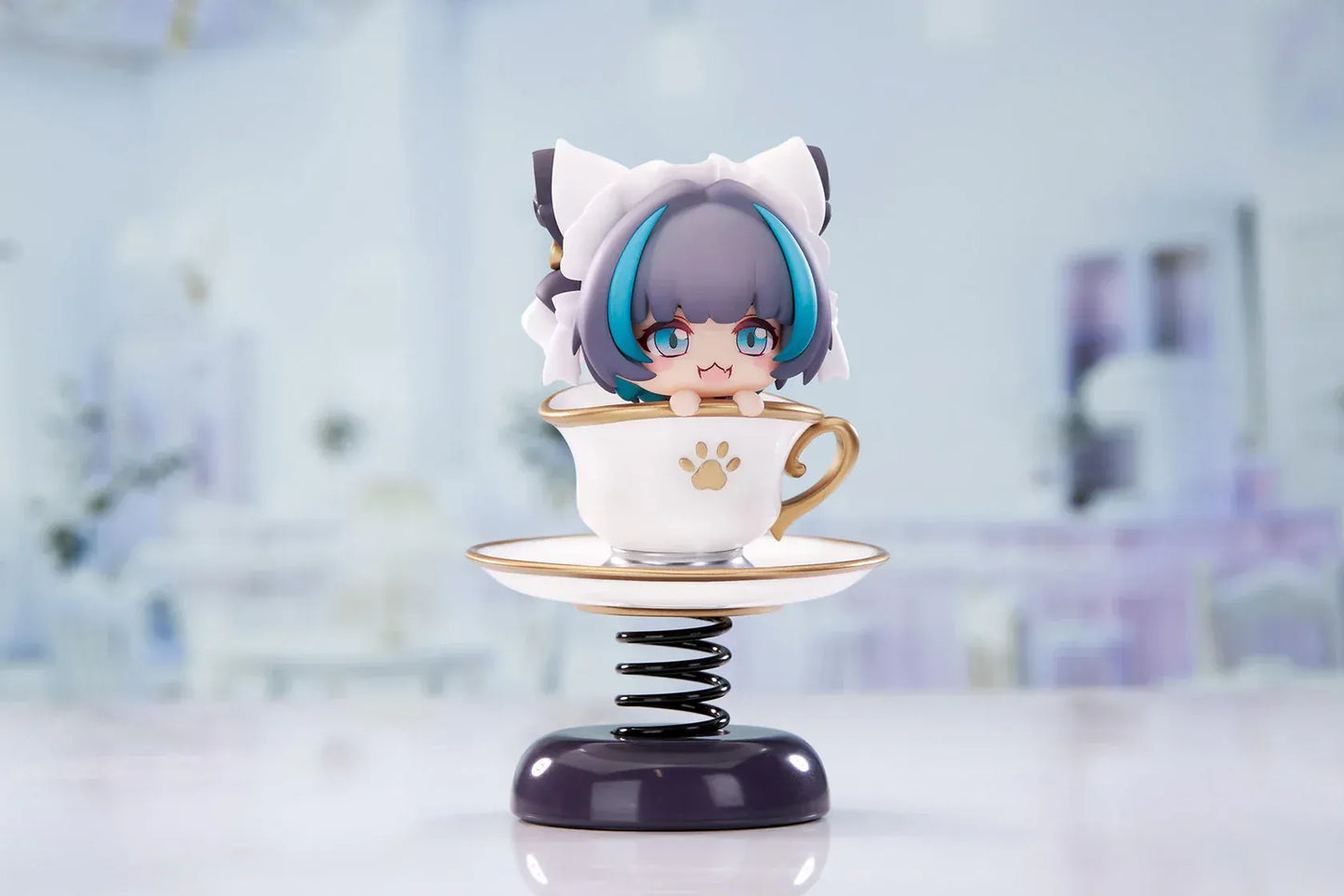 Azur Lane Cheshire Happy Shake non-scale chibi figure in teacup with spring wobble base