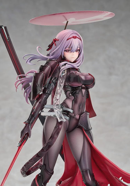Goddess of Victory: Nikke Scarlet Black Shadow Ver 1/7 scale figure in black and red combat suit holding long blade on rocky base