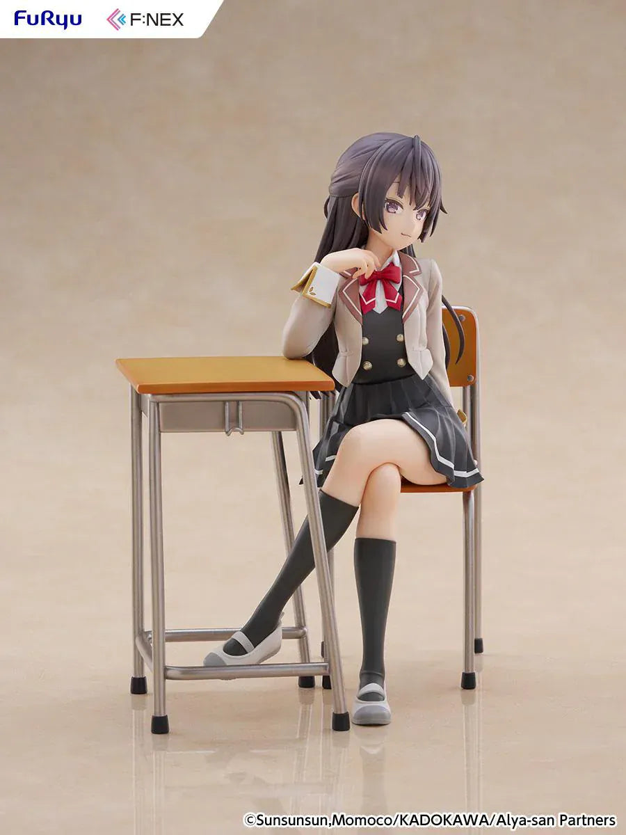 Alya Sometimes Hides Her Feelings in Russian Yuki Suou 1/7 scale figure sitting at a classroom desk in school uniform with crossed legs