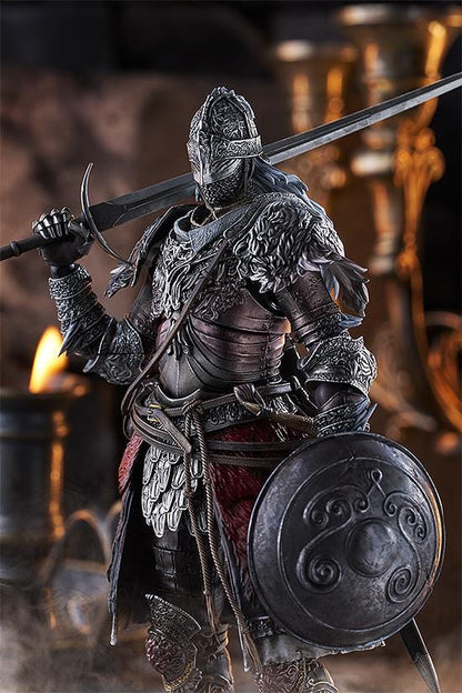 ELDEN RING figma Raging Wolf Figure rerelease featuring detailed medieval armor with sword, shield, and posable action figure design