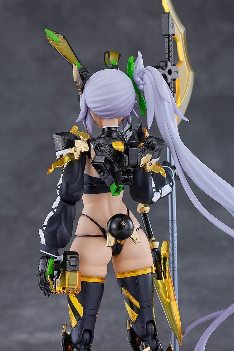 BUNNY SUIT PLANNING figma Silva Barrelline Figure featuring Silva with lavender hair, black-and-gold armored bunny suit, mechanical armor details, and large weapon accessory.