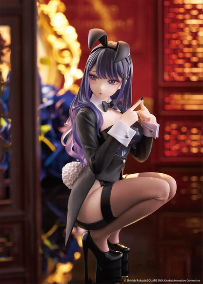 My Dress-Up Darling Desktop Cute Figure Marin Kitagawa Arisa Izayoi Ver. with purple hair, black bunny-style outfit, headband, and crouching pose