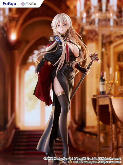 Azur Lane Bismarck Formal Dress Ver 1/7 Scale Figure wearing an elegant black and red outfit with staff