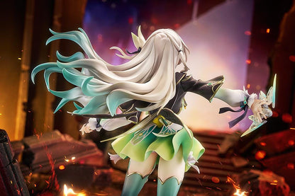 Honkai: Star Rail Firefly 1/7 scale figure in dynamic pose with green gradient outfit and translucent wing-like base