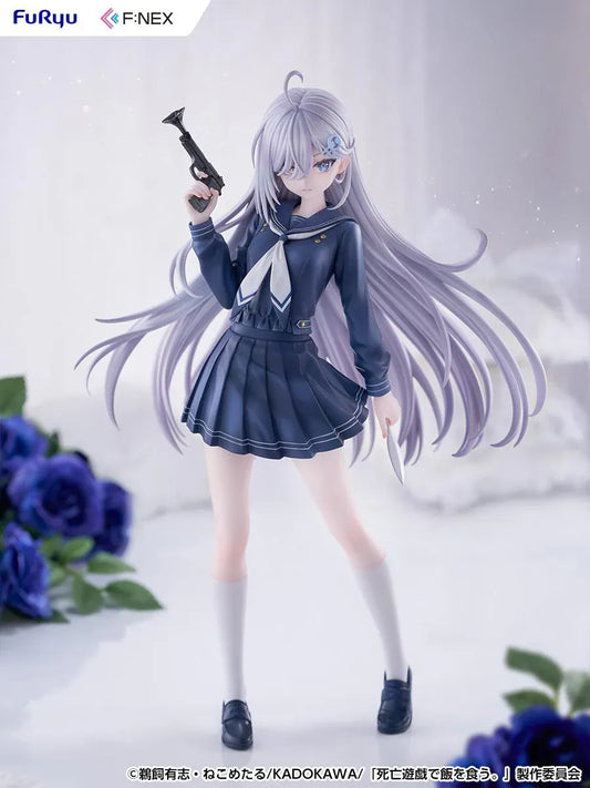 Yuki School Uniform Ver 1/7 Scale Figure Playing Death Games to Put Food on the Table FuRyu FNEX anime figure holding weapon dynamic pose