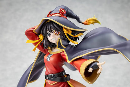 Haruhi Suzumiya KONOSUBA Megumin Collaboration Ver. 1/7 Scale Figure in red mage outfit with witch hat and flowing cape