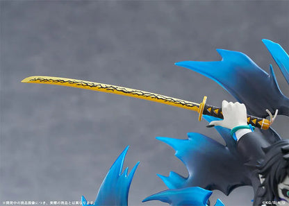 Zenitsu Agatsuma and Kaigaku Demon Slayer figure with lightning effects in dynamic battle pose