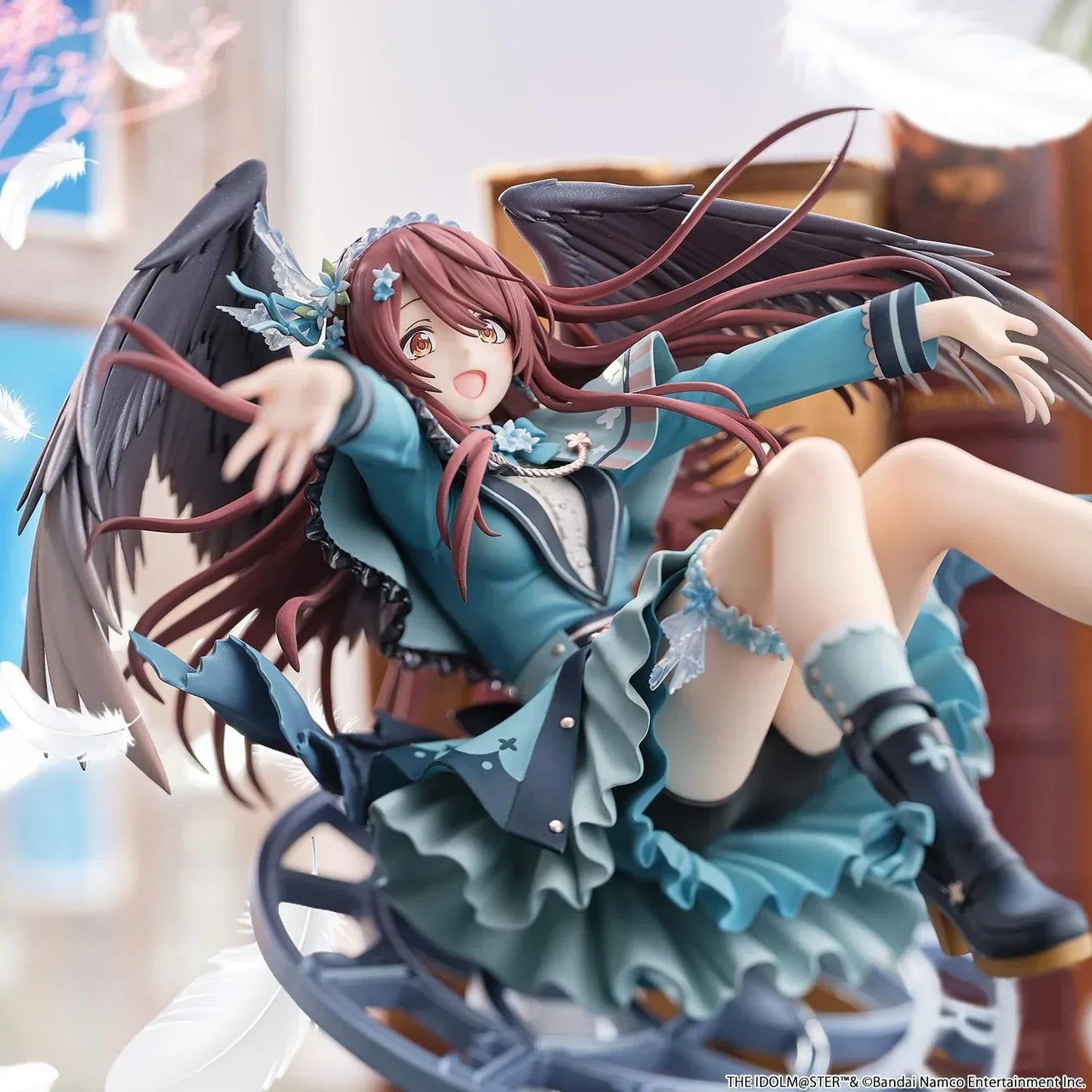 Idolmaster Shiny Colors Tenka Osaki Galdienne Amethyst Ver 1/6 Scale Figure with wings and clock base in dynamic pose