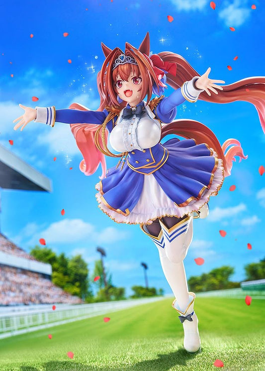 Umamusume Pretty Derby Your Scarlet Tailwind Daiwa Scarlet 1/7 Scale Figure with red twin-tails, horse ears, blue-and-white outfit, and dynamic pose