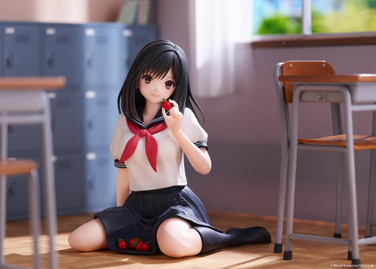 Aya Tojo Desktop Cute Figure from Strawberry 100 percent in school uniform holding strawberry