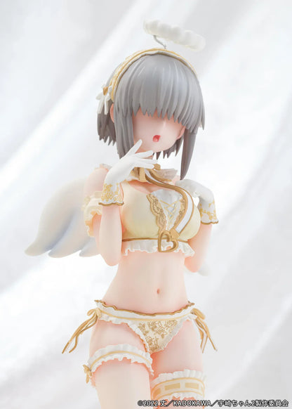 Yanagi Uzaki Angel Ver 1/7 scale figure from Uzaki-chan Wants to Hang Out kneeling with wings and halo on decorative stool