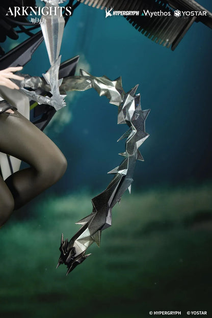 Arknights Kal'tsit Esperanta 1/7 Scale Figure with white-and-green outfit, mechanical display element, long hair, and detailed sci-fi base