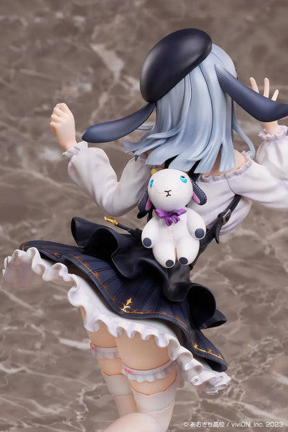Aogiri High School Yamaguro Nekuro Casual Outfit Ver. 1/7 scale figure featuring a black-and-white dress, silver hair, bunny-inspired beret, and elegant display base