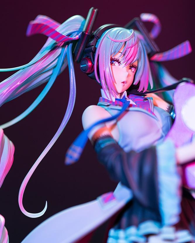 Vocaloid Bishoujo ReMIX Hatsune Miku 1/7 Scale Figure Rerun featuring Miku with teal and pink twin tails, headphones, electric guitar, black boots, and stage-inspired outfit.