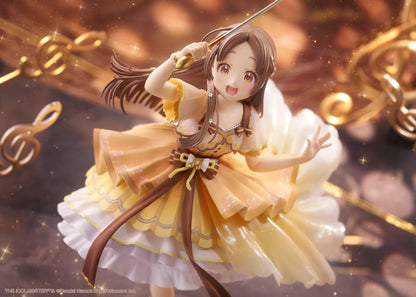 The Idolmaster Gakuen China Kuramoto 1/7 scale anime figure in a flowing yellow stage dress holding a microphone