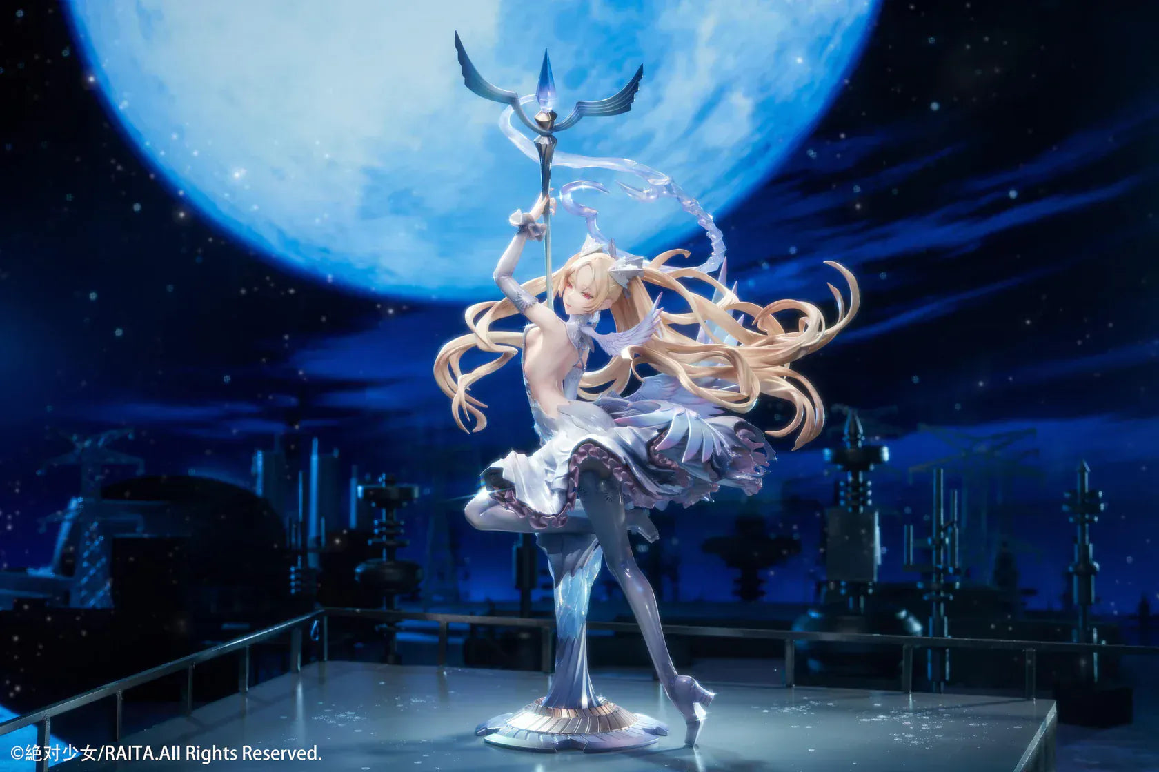 Zettai Junpaku Mahou Shoujo Kotone Sasaki 1/7 scale figure holding staff with flowing hair and magical effects