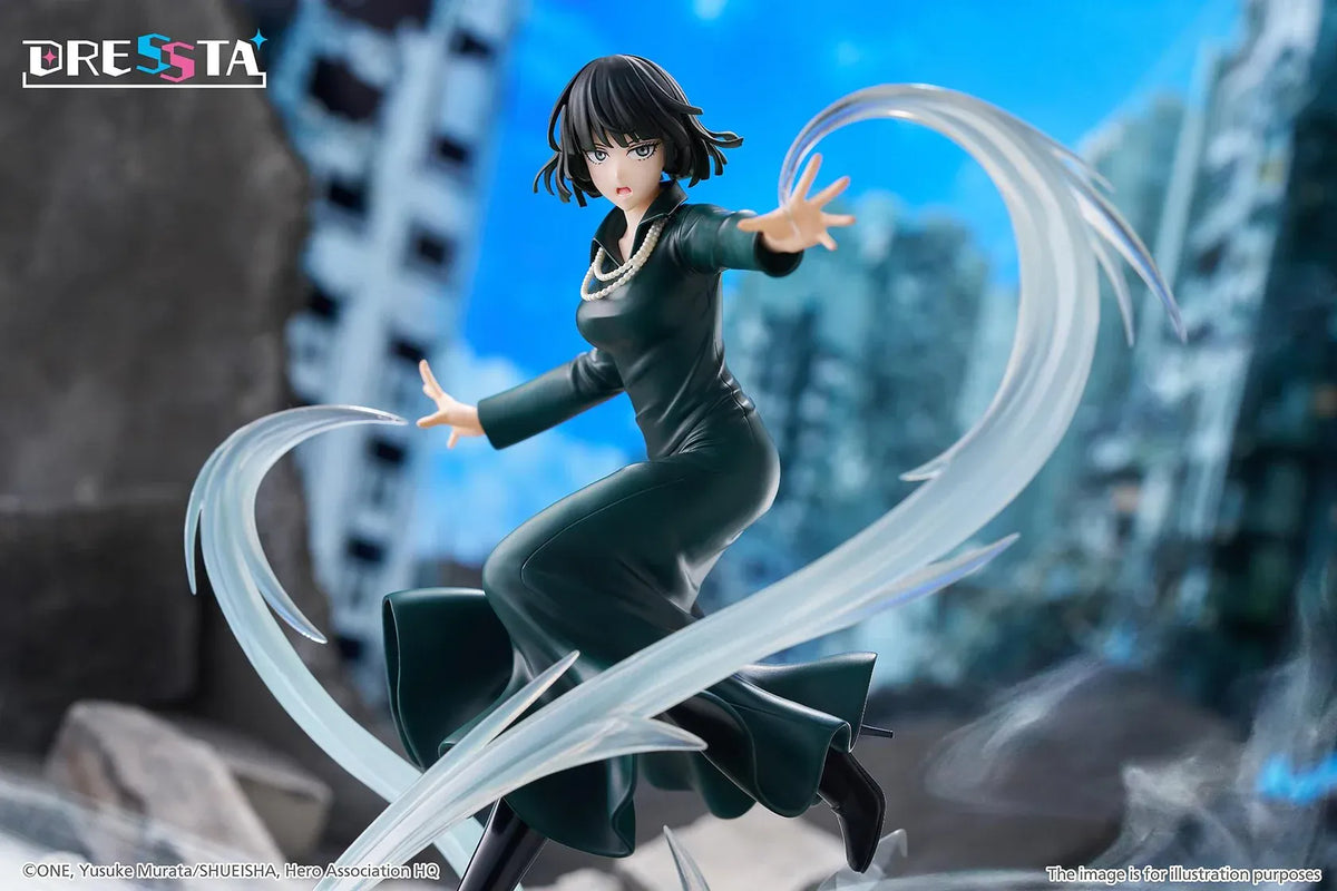 Hellish Blizzard Dressta figure in a flowing dark green dress surrounded by translucent psychic energy effects on a rocky base.