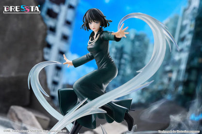 Hellish Blizzard Dressta figure in a flowing dark green dress surrounded by translucent psychic energy effects on a rocky base.