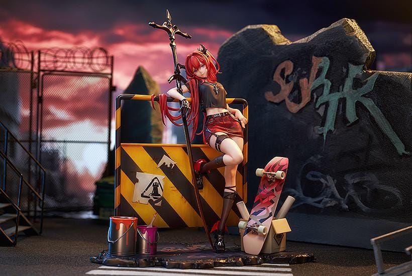 Surtr Liberte Echec 1/7 scale figure Arknights anime figure red hair urban base sword leaning pose detailed collectible