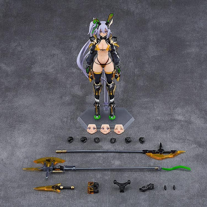 BUNNY SUIT PLANNING figma Silva Barrelline Figure featuring Silva with lavender hair, black-and-gold armored bunny suit, mechanical armor details, and large weapon accessory.