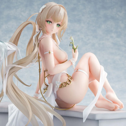Houkiboshi Illustration Momoko 1/6 scale figure seated under crescent moon with flowing hair and gold accessories.
