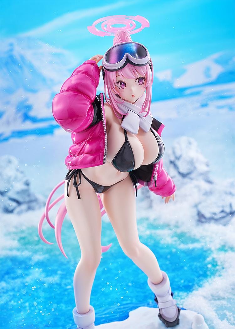 Blue Archive Eimi swimsuit 1/7 scale figure with pink jacket black bikini and long pink hair