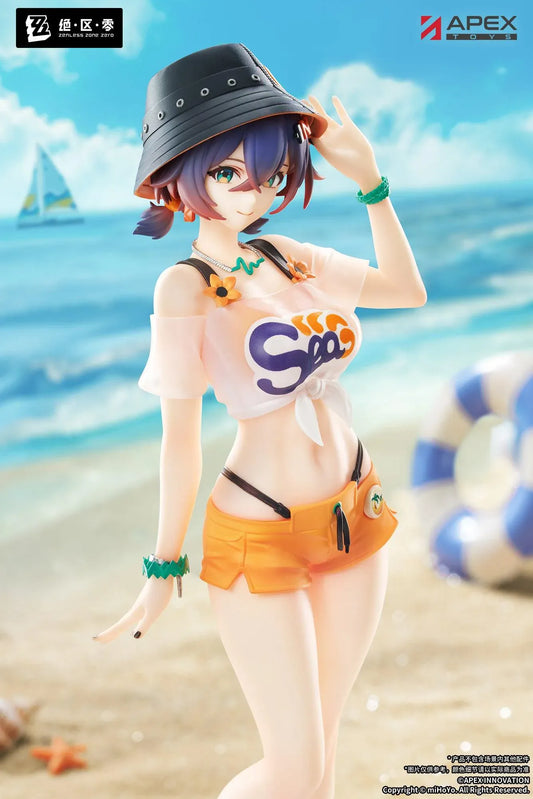 Zenless Zone Zero Limepie Belle Summer Skies 1/8 scale figure featuring Belle in a summer outfit with a bucket hat and orange shorts