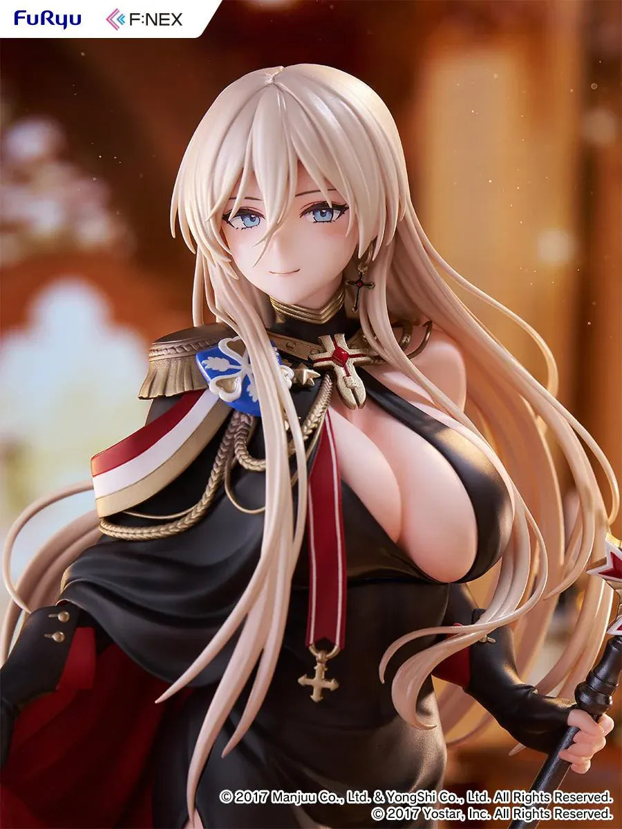 Azur Lane Bismarck Formal Dress Ver 1/7 Scale Figure wearing an elegant black and red outfit with staff