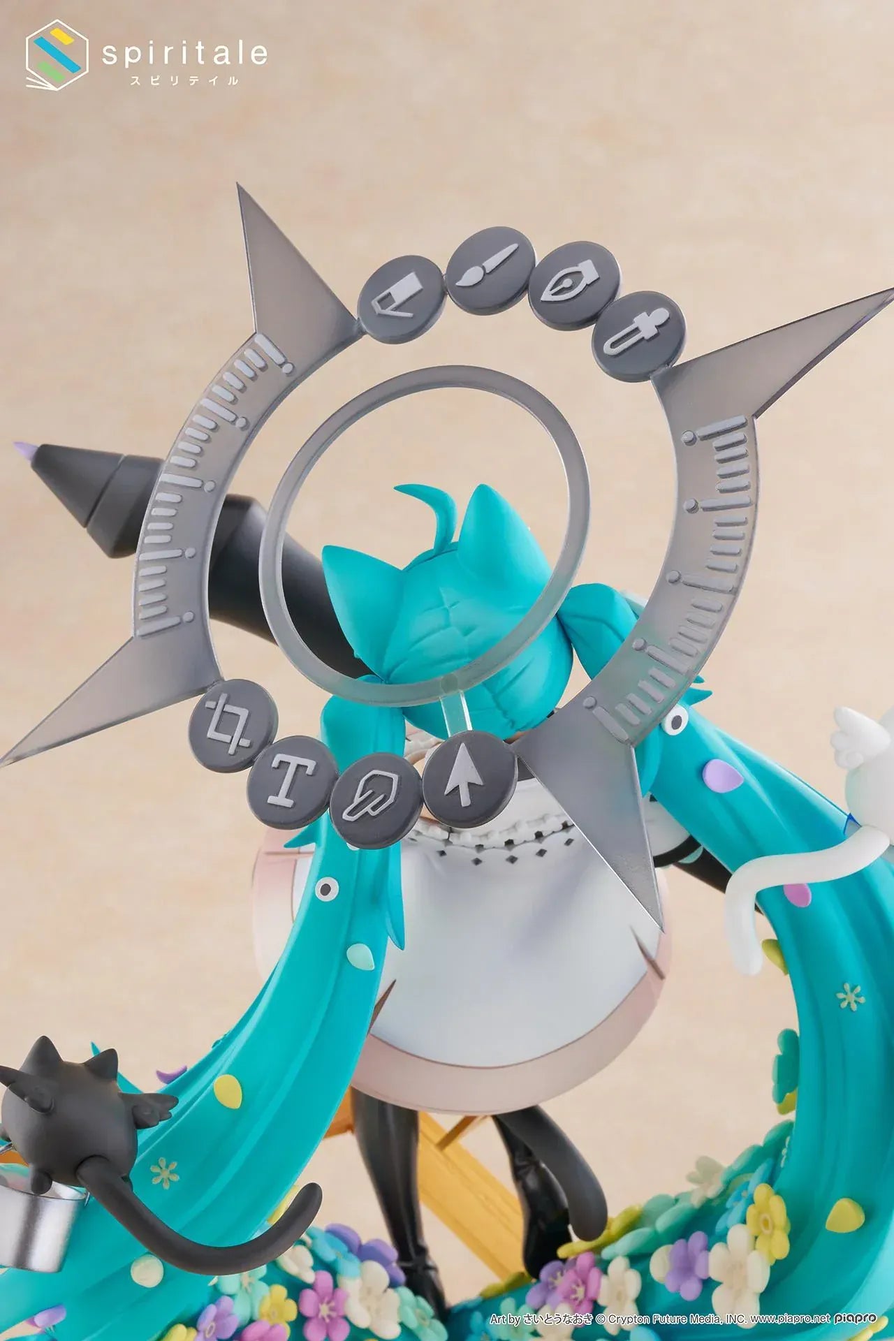 Hatsune Miku x Naoki Saito My Figure Making The Painter Ver 1/7 scale figure holding large paintbrush with floral base