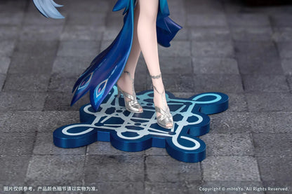 Yao Guang 1/8 scale figure wearing an elegant white-and-teal outfit with silver ornaments and feather-inspired decorations.