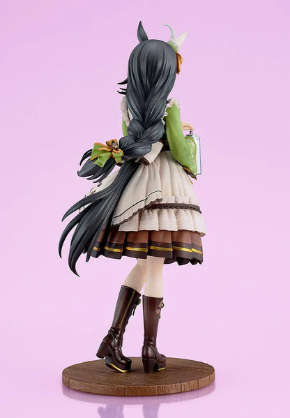 Uma Musume Pretty Derby Manhattan Cafe Willow-Green Evening 1/7 scale figure holding coffee pot with wooden base