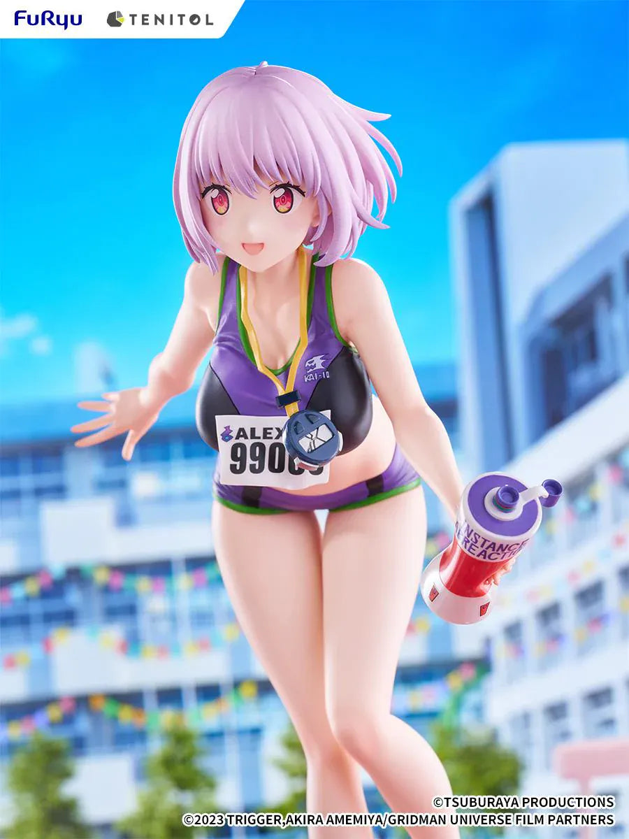 Gridman Universe Tenitol Tall Akane Shinjo Sportswear Ver. Figure in purple athletic outfit holding a water bottle