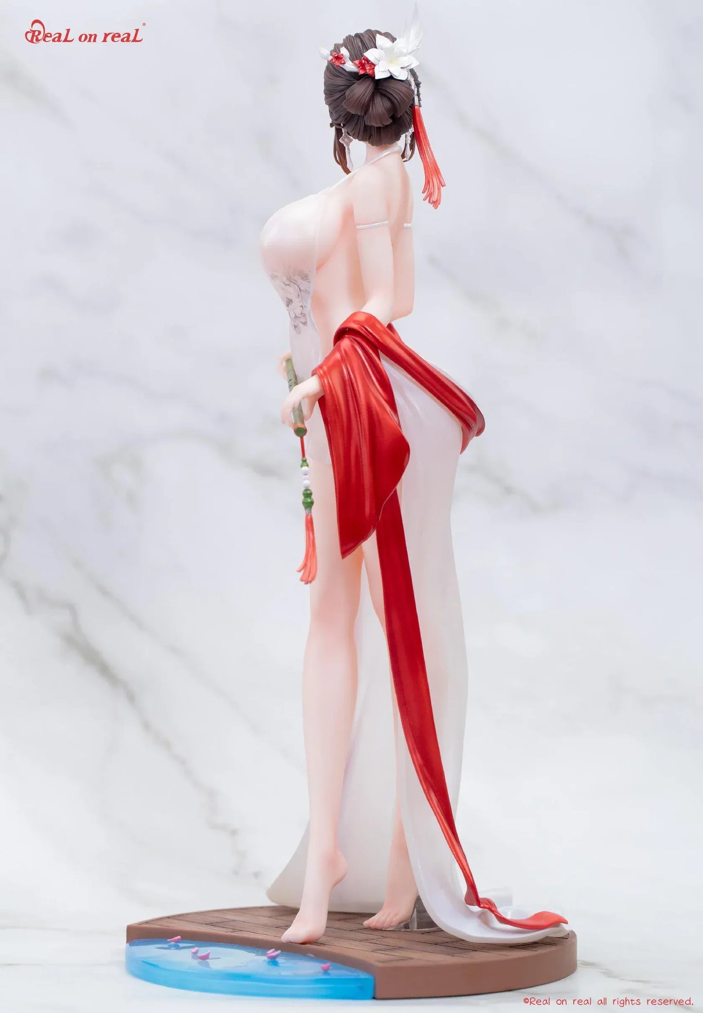 Qing Yun 1/6 scale original illustration figure with flowing white dress and red ribbons
