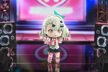 Zenless Zone Zero Nendoroid Sunna figure featuring mint-green hair, colorful accessories, and her signature launcher in an adorable chibi design