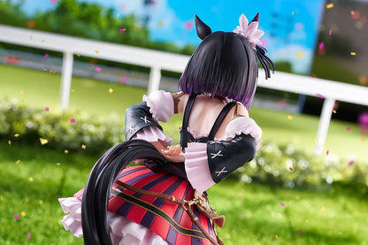 Umamusume Pretty Derby Eishin Flash Victory Pose Ver. 1/7 Scale Figure featuring Eishin Flash in a detailed race-inspired outfit with horse ears and a themed display base.