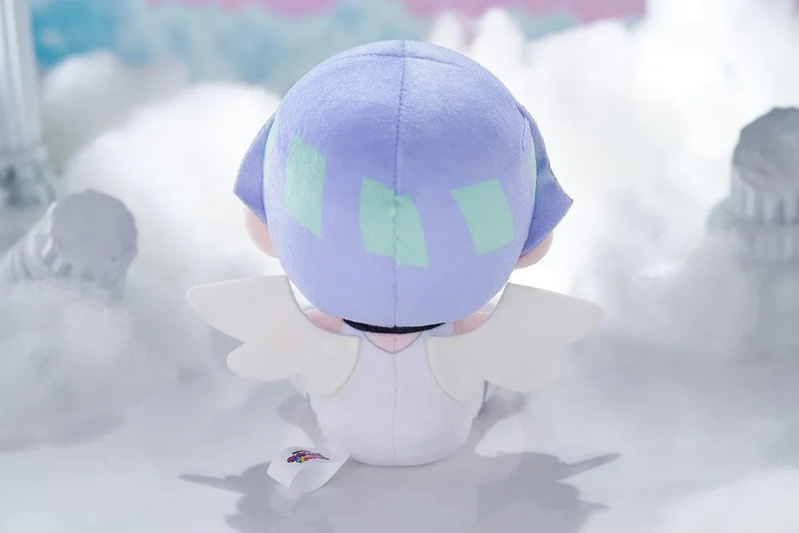 New PANTY & STOCKING with GARTERBELT Polyester Punipuni Plushie with lavender hair, white outfit, wing details, and seated chibi plush design