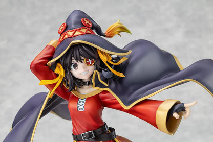 Haruhi Suzumiya KONOSUBA Megumin Collaboration Ver. 1/7 Scale Figure in red mage outfit with witch hat and flowing cape