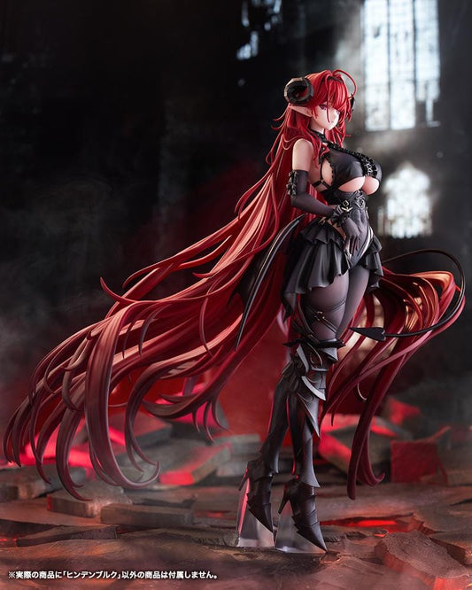 Azur Lane Hindenburg 1/7 Scale Figure with long red hair, dark outfit, horn-like accessories, armor-inspired details, and dramatic standing pose