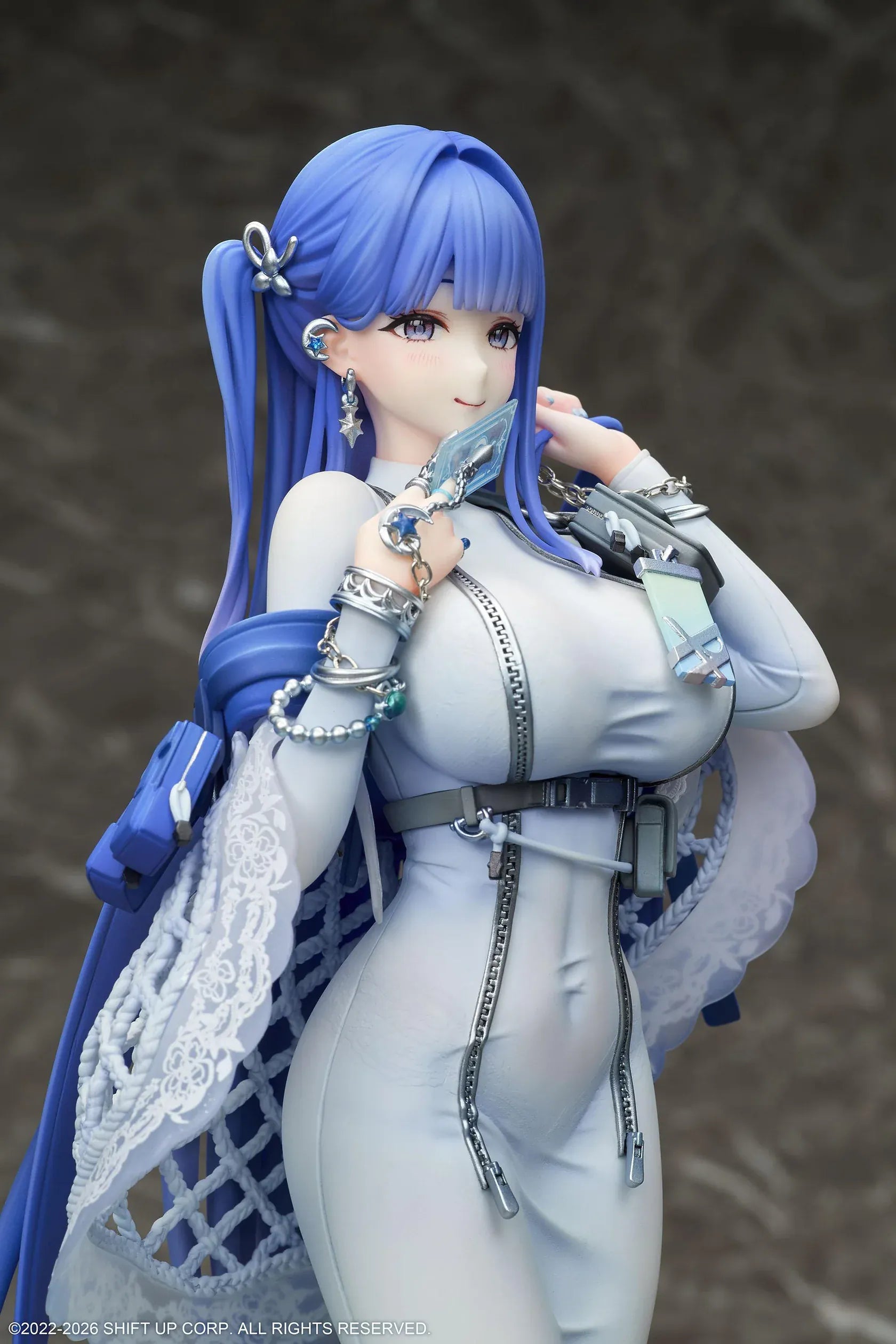GODDESS OF VICTORY NIKKE Arcana 1/7 Scale Figure with blue hair, light-blue dress, accessories, and display base