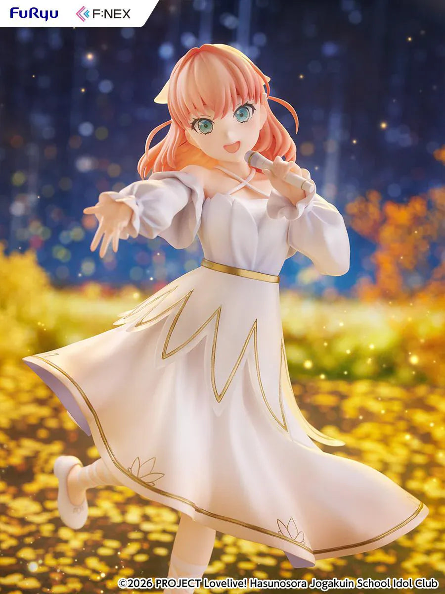 Love Live Hasunosora Girls' High School Idol Club Kaho Hinoshita 1/7 Scale Figure in white idol dress on decorative base