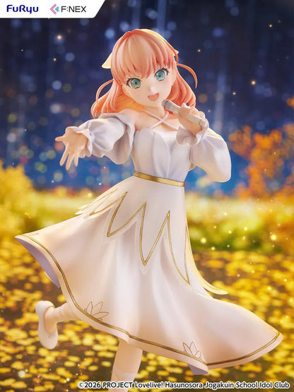 Love Live Hasunosora Girls' High School Idol Club Kaho Hinoshita 1/7 Scale Figure in white idol dress on decorative base