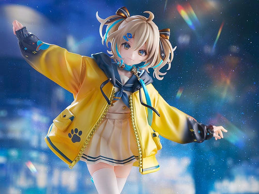 WeatherPlanet Appare Hinata 1/7 scale figure featuring Hinata in an oversized yellow jacket and dynamic balancing pose