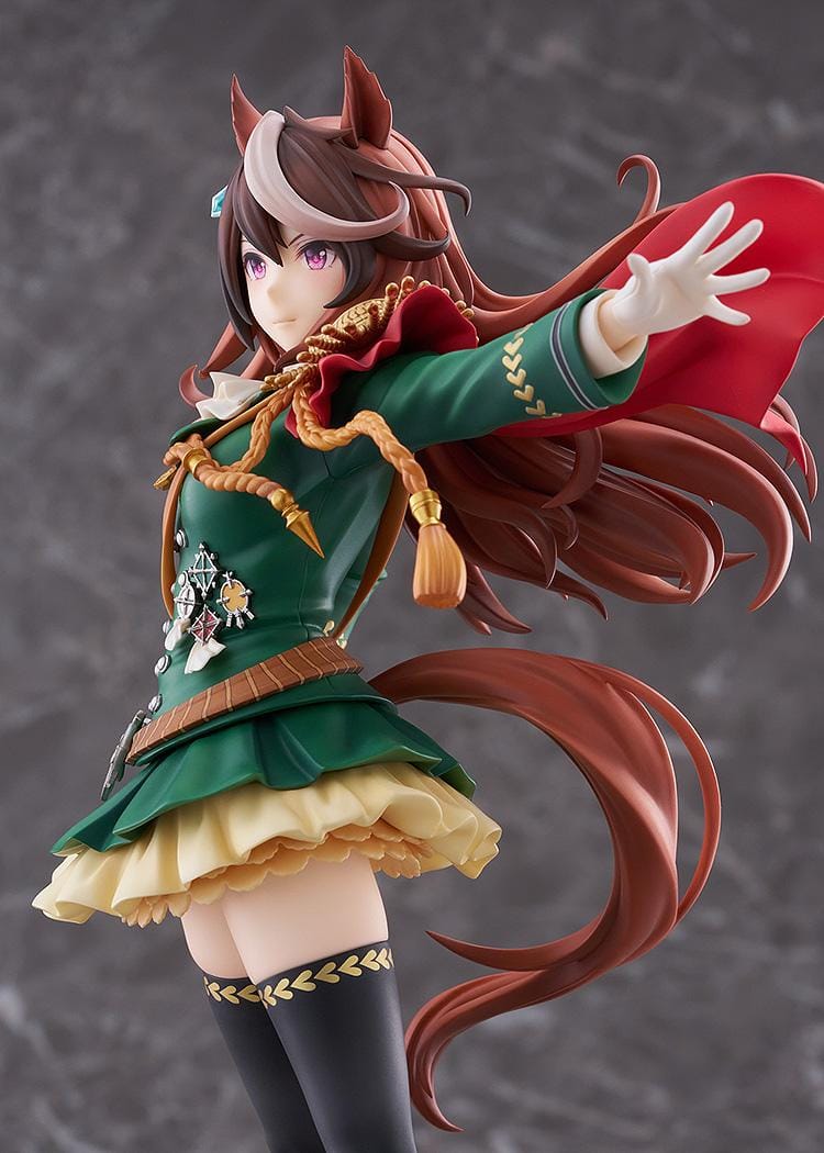 Uma Musume Pretty Derby Symboli Rudolf Signature Racewear Ver 1/7 scale figure wearing green uniform with red cape.