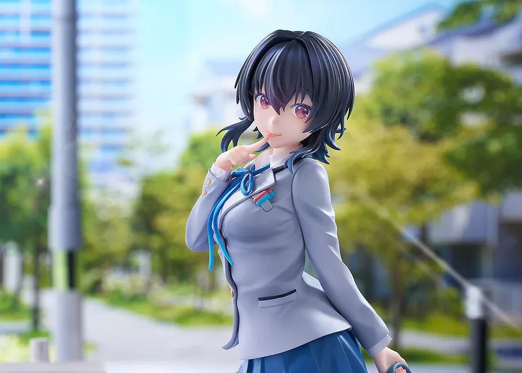 I Made Friends with the Second Prettiest Girl in My Class Umi Asanagi 1/7 Scale Figure featuring Umi in a school uniform with short dark hair, blue skirt, knee-high socks, and school bag.