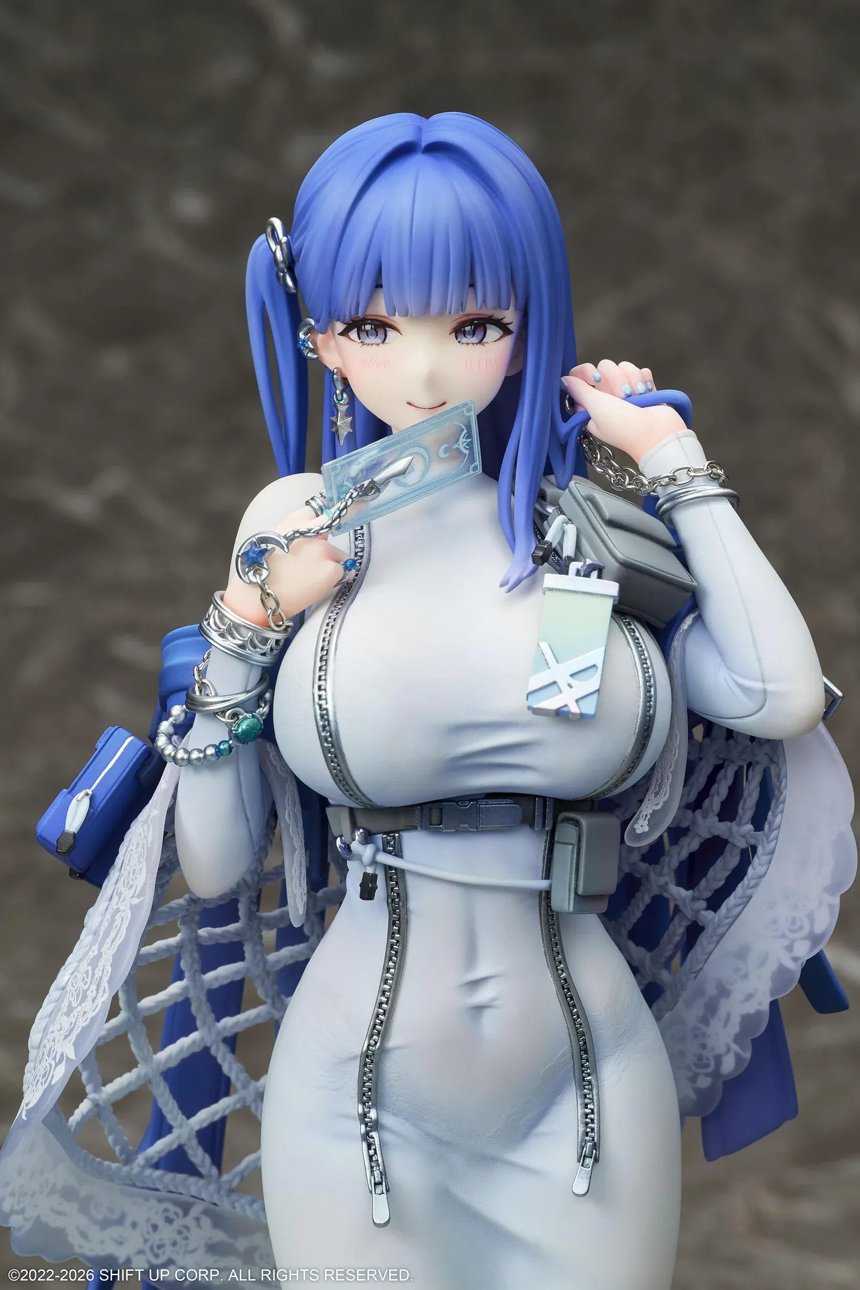 GODDESS OF VICTORY NIKKE Arcana 1/7 Scale Figure with blue hair, light-blue dress, accessories, and display base