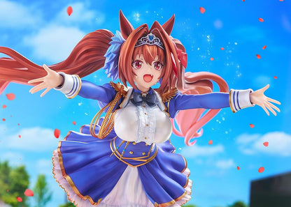 Umamusume Pretty Derby Your Scarlet Tailwind Daiwa Scarlet 1/7 Scale Figure with red twin-tails, horse ears, blue-and-white outfit, and dynamic pose