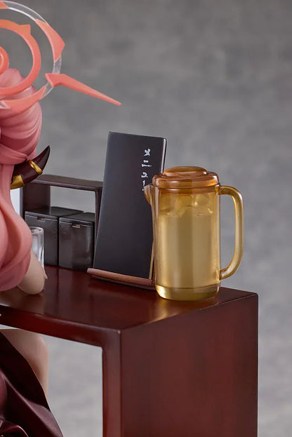 Blue Archive Aru Dress Memorial Lobby version 1/7 scale figure seated at bar counter in red dress